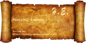 Heszky Emese névjegykártya
